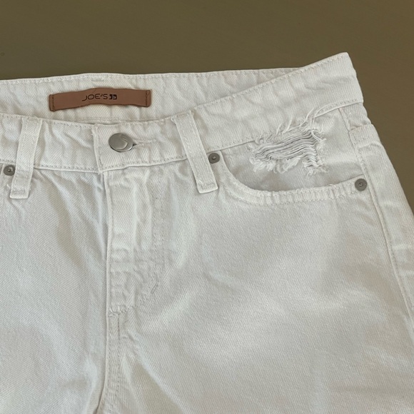 Joe’s Jeans Distressed White Bermuda Denim Shorts - Picture 7 of 15